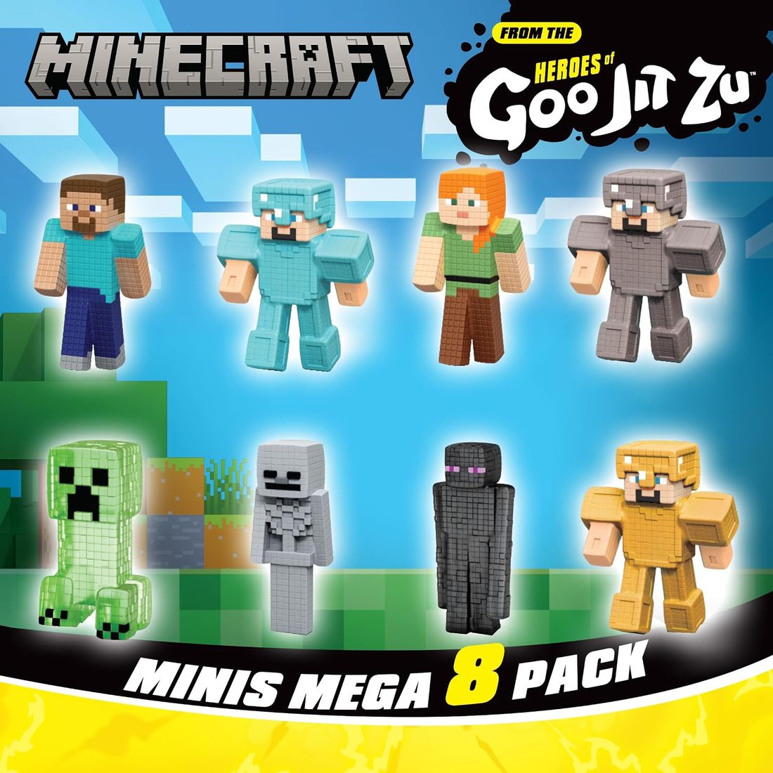 Goo Jitzu Minecraft Mini Figures Pack of 8 view 3